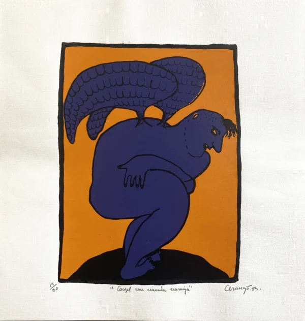 Angel con mirada naranja