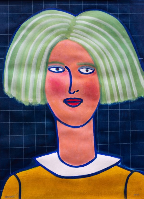 Joven con pelo verde